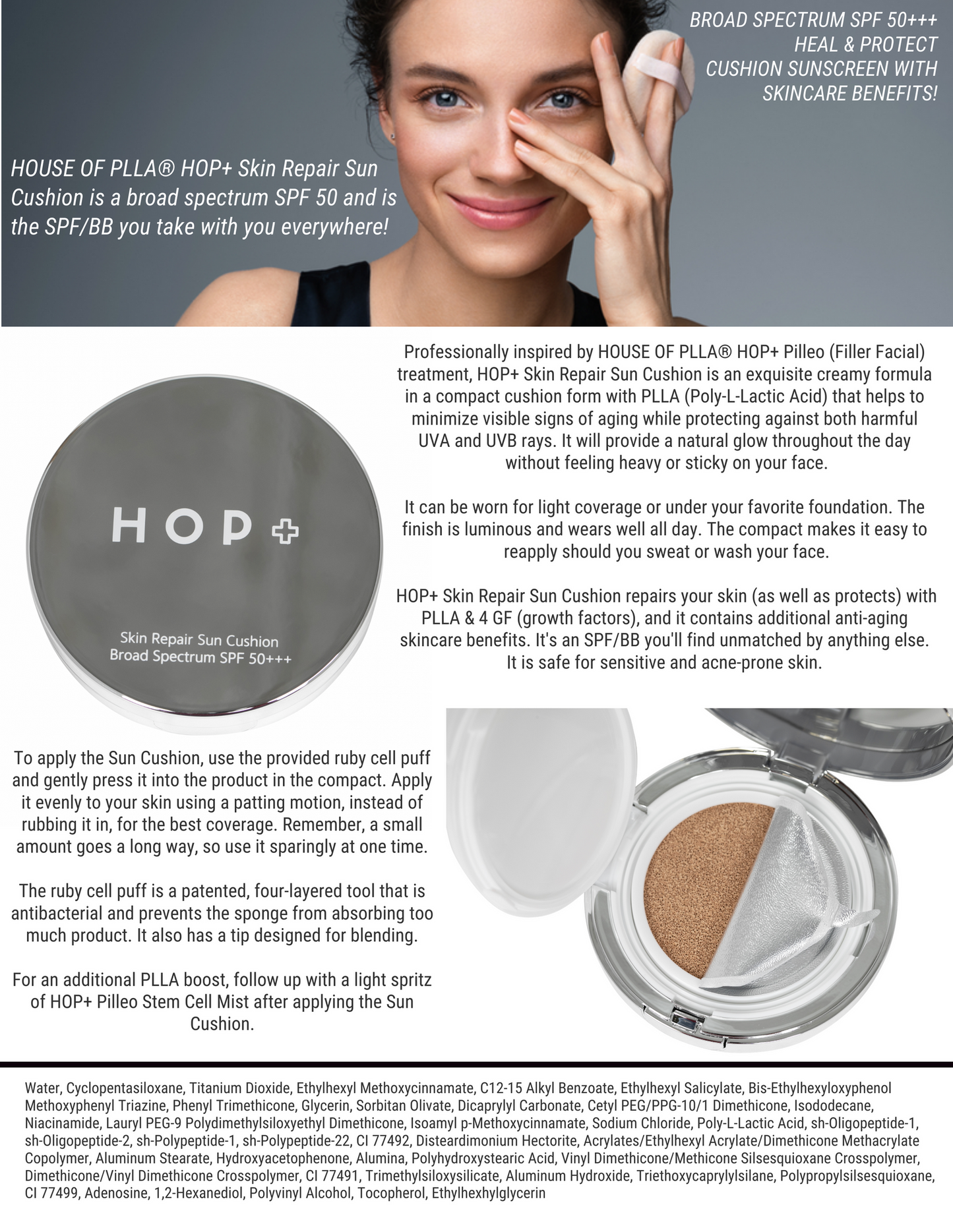 HOUSE OF PLLA® HOP+ Skin Repair Cushion Sunscreen